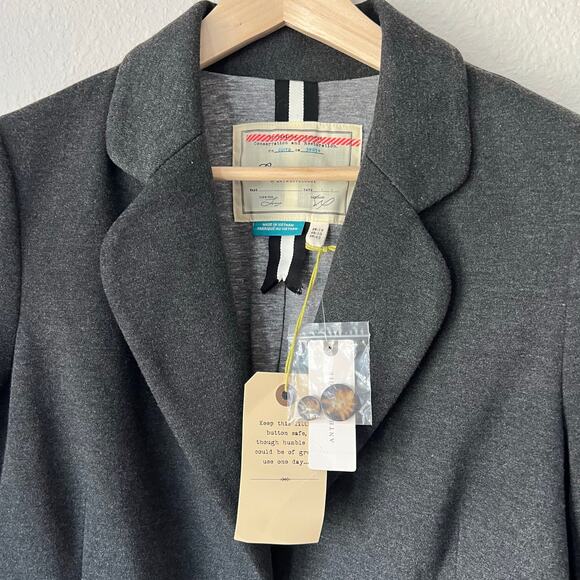 NWT Cartonnier Anthropologie Blazer Jacket - Gray - Size 10 - Picture 2 of 11